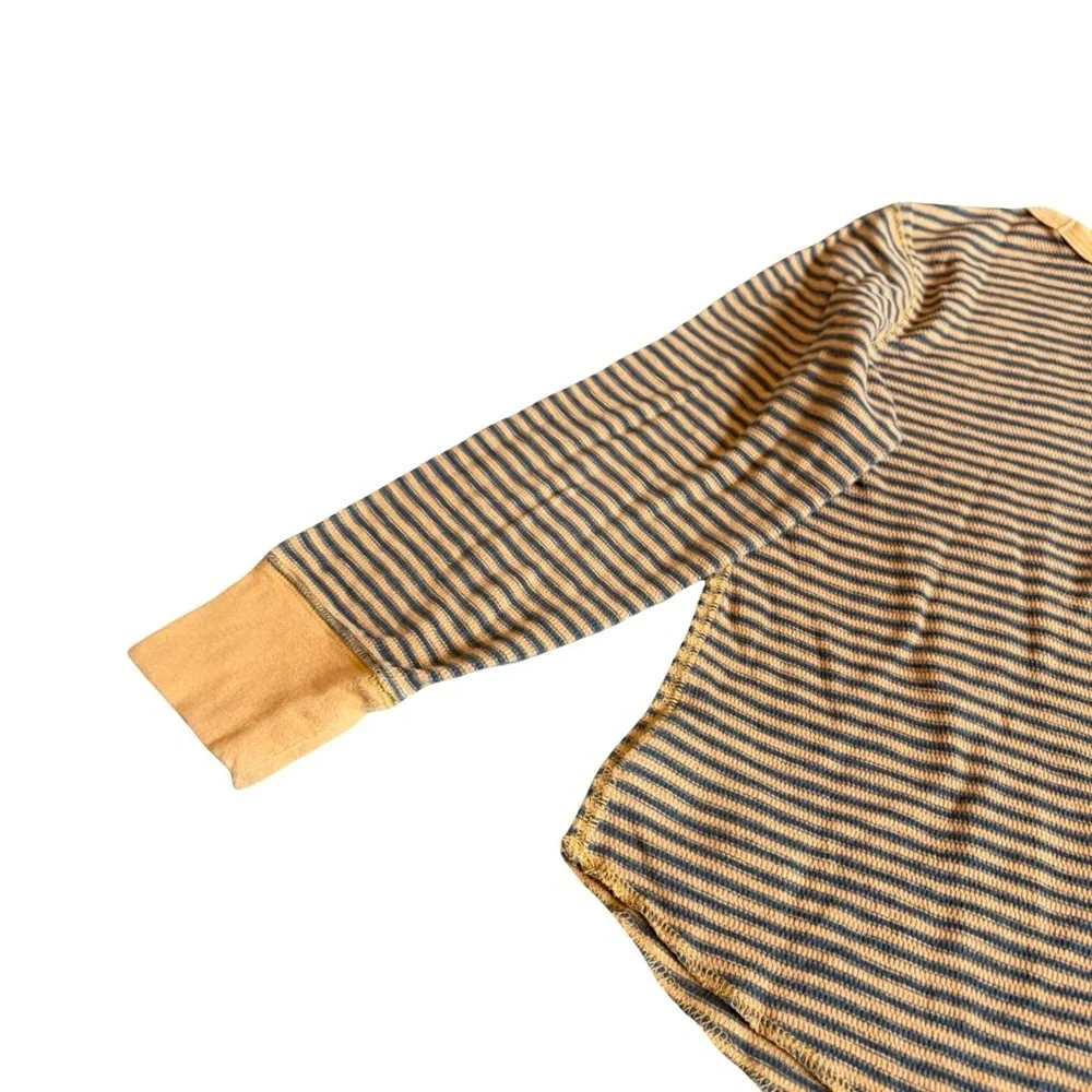 Gap Kids Yellow Grey Stripe Long Sleeve Shirt T-Shirt Top Large 10-12 Big Kid